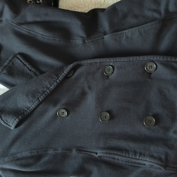 James Perse LA Double Breasted Soft Cotton Jersey Knit Jacket Blazer Black 3 M/L - Picture 6 of 13